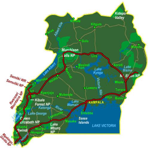 Map Best of Uganda (20 days)